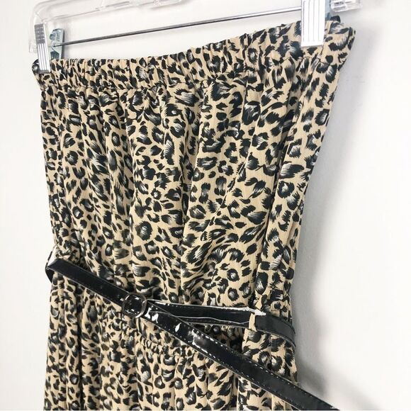 FOREVER 21 | NEW Animal Print Strapless Belted Leopard Maxi Dress Women’s Size M - Picture 2 of 9